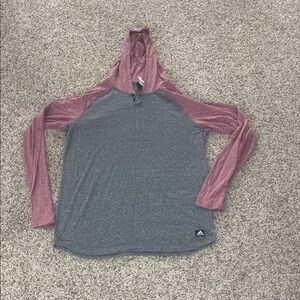 Adidas Heather Gray and Maroon Hoodie